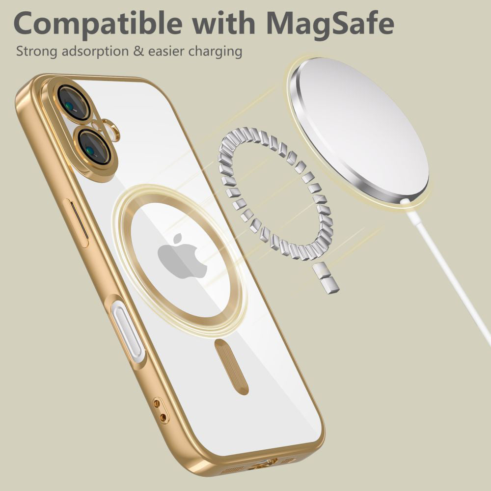 MagSafe futrola za Apple iPhone 17e / 16e, Techsuit, Luxury Crystal, Srebrna