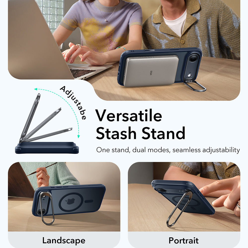 Husa MagSafe za Apple iPhone 17 Air, ESR, Classic Hybrid Kickstand, Plava Saten