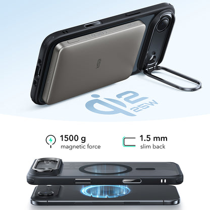 Futrola MagSafe za Apple iPhone 17 Air, ESR, Classic Hybrid Kickstand, Crna Satinirana