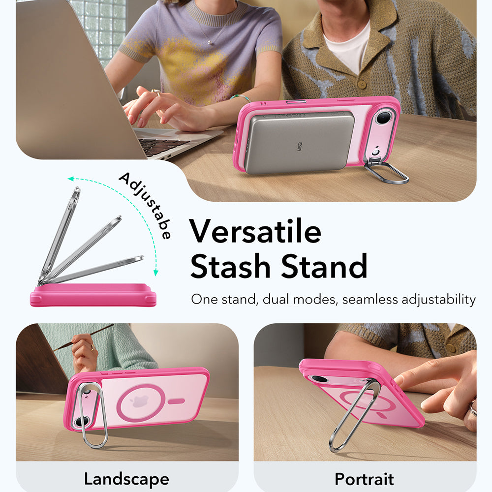 Futrola MagSafe za Apple iPhone 17 Air, ESR, Classic Hybrid Kickstand, Roze Saten