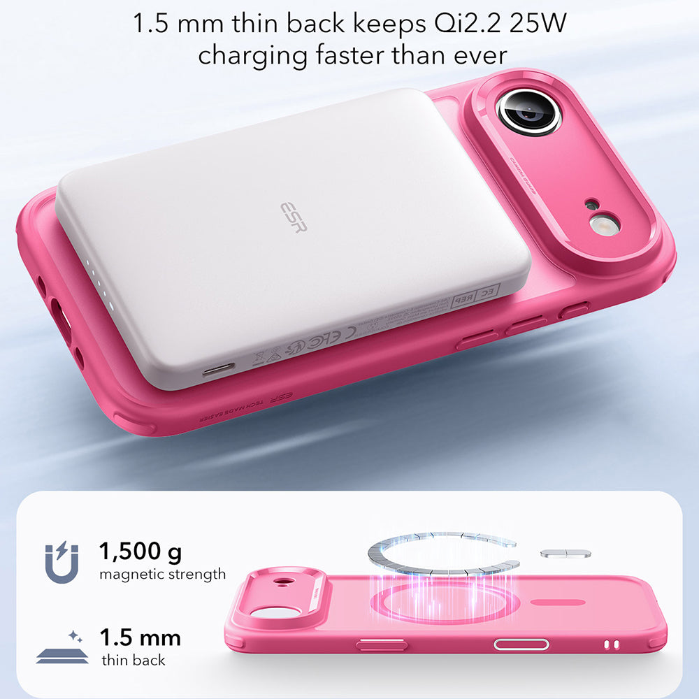 Futrola MagSafe za Apple iPhone 17 Air, ESR, Classic Hybrid, Roze Saten