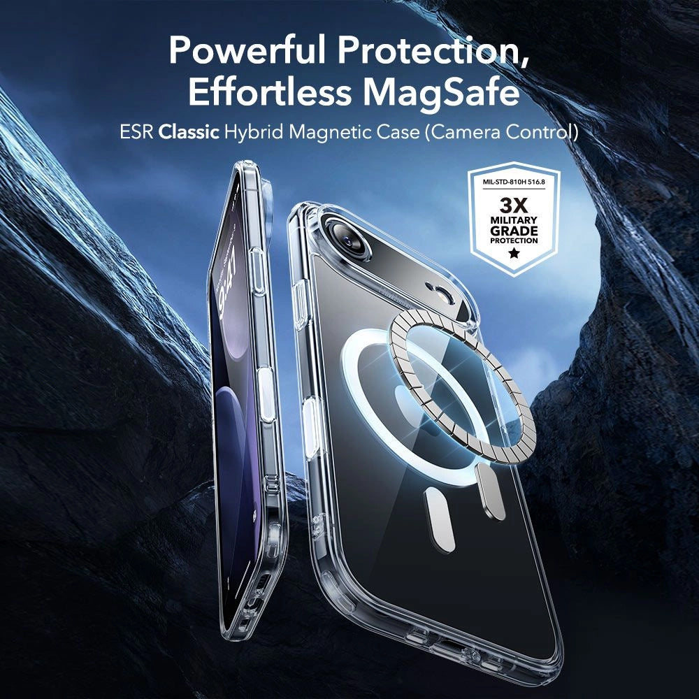 Futrola MagSafe za Apple iPhone 17 Air, ESR, Classic Hybrid sa zaštitnikom ekrana, Transparentna