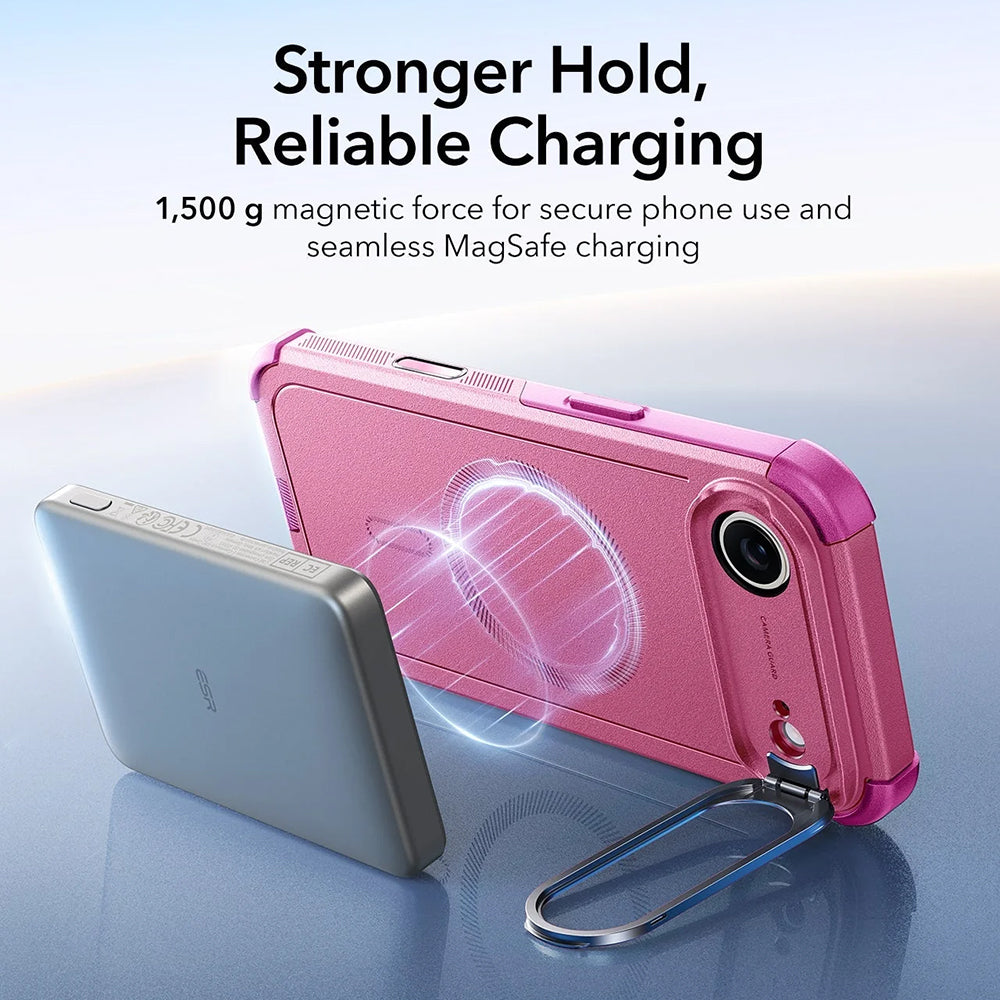 Futrola MagSafe za Apple iPhone 17 Air, ESR, Cyber Armor Kickstand, Roze