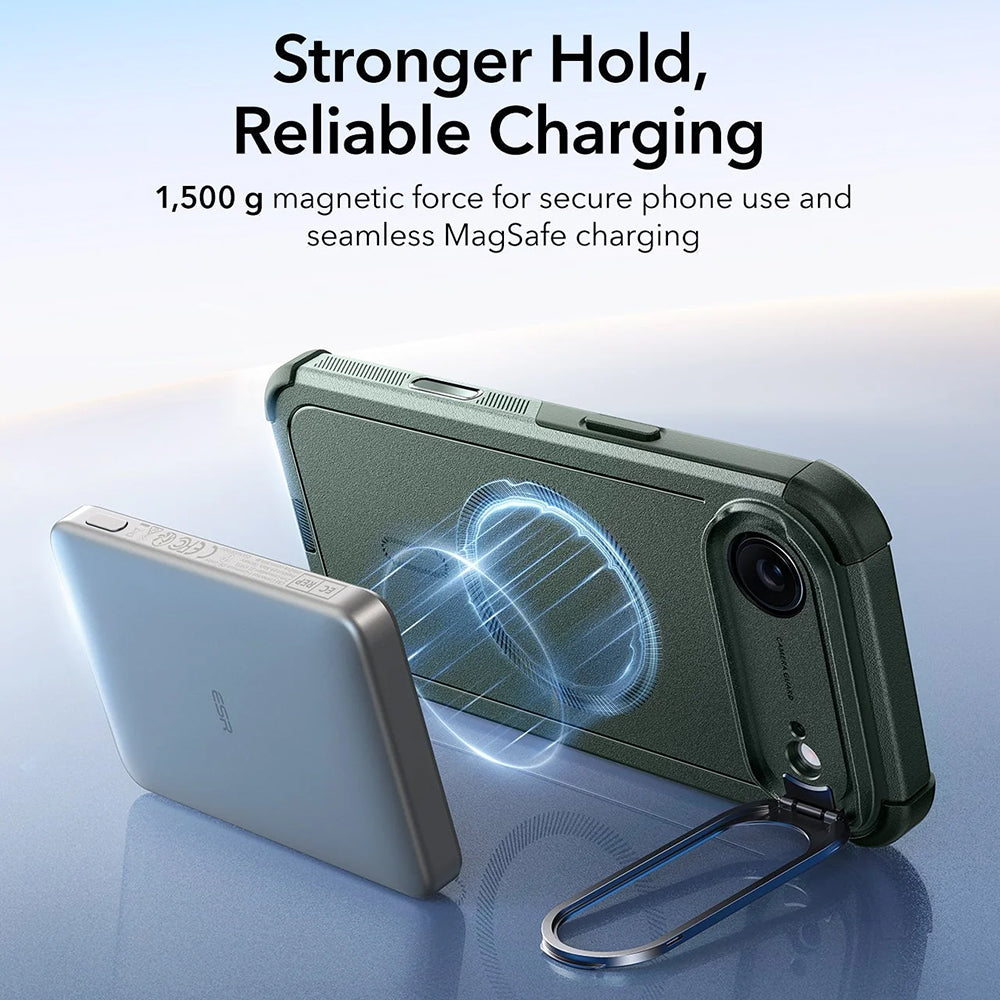 Futrola MagSafe za Apple iPhone 17 Air, ESR, Cyber Armor Kickstand, Zelena