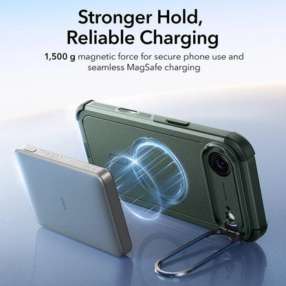 Futrola MagSafe za Apple iPhone 17 Air, ESR, Cyber Armor Kickstand, Zelena