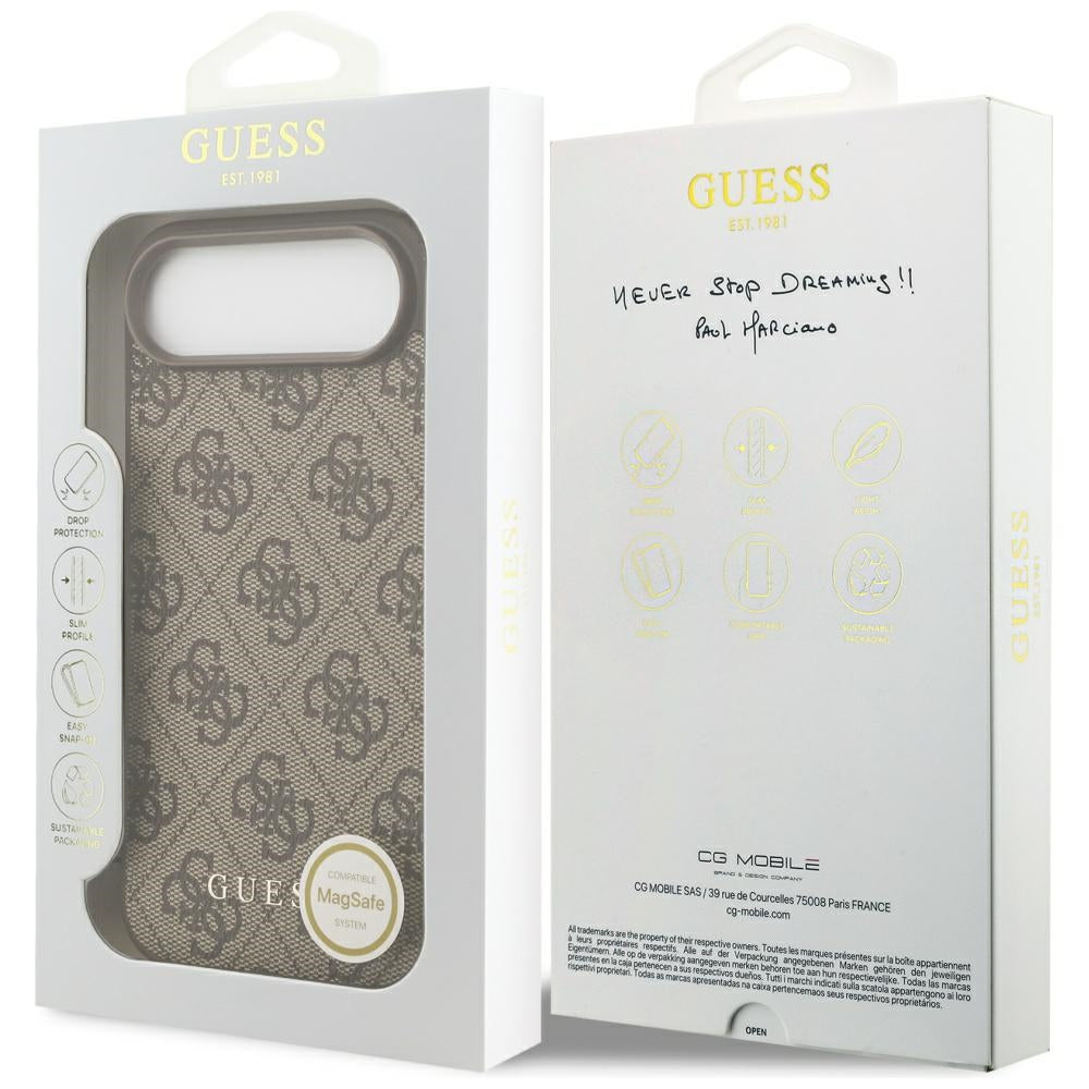 Husa MagSafe za Apple iPhone 17 Air, Guess, 4G Charm Cradle, Braon