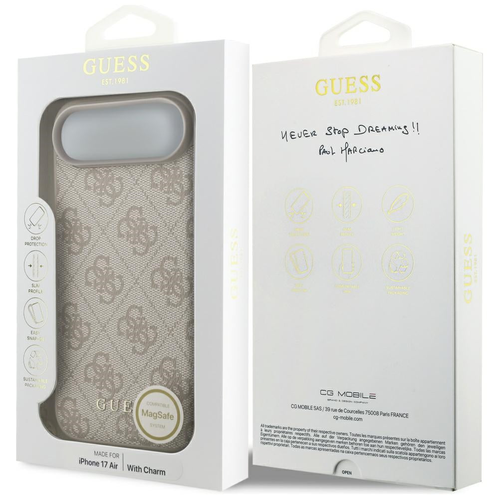 Futrola MagSafe za Apple iPhone 17 Air, Guess, 4G Charm Cradle, Roze