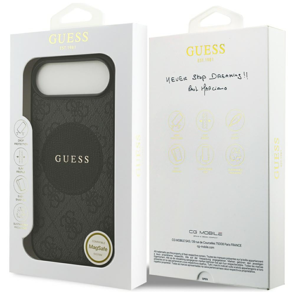 Futrola MagSafe za Apple iPhone 17 Air, Guess, 4G Circle Classic Logo, Crna