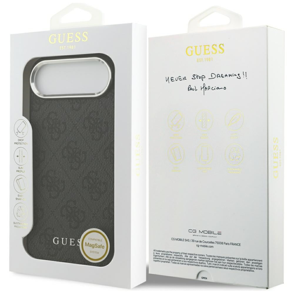 Futrola MagSafe za Apple iPhone 17 Air, Guess, 4G Classic Logo, Crna