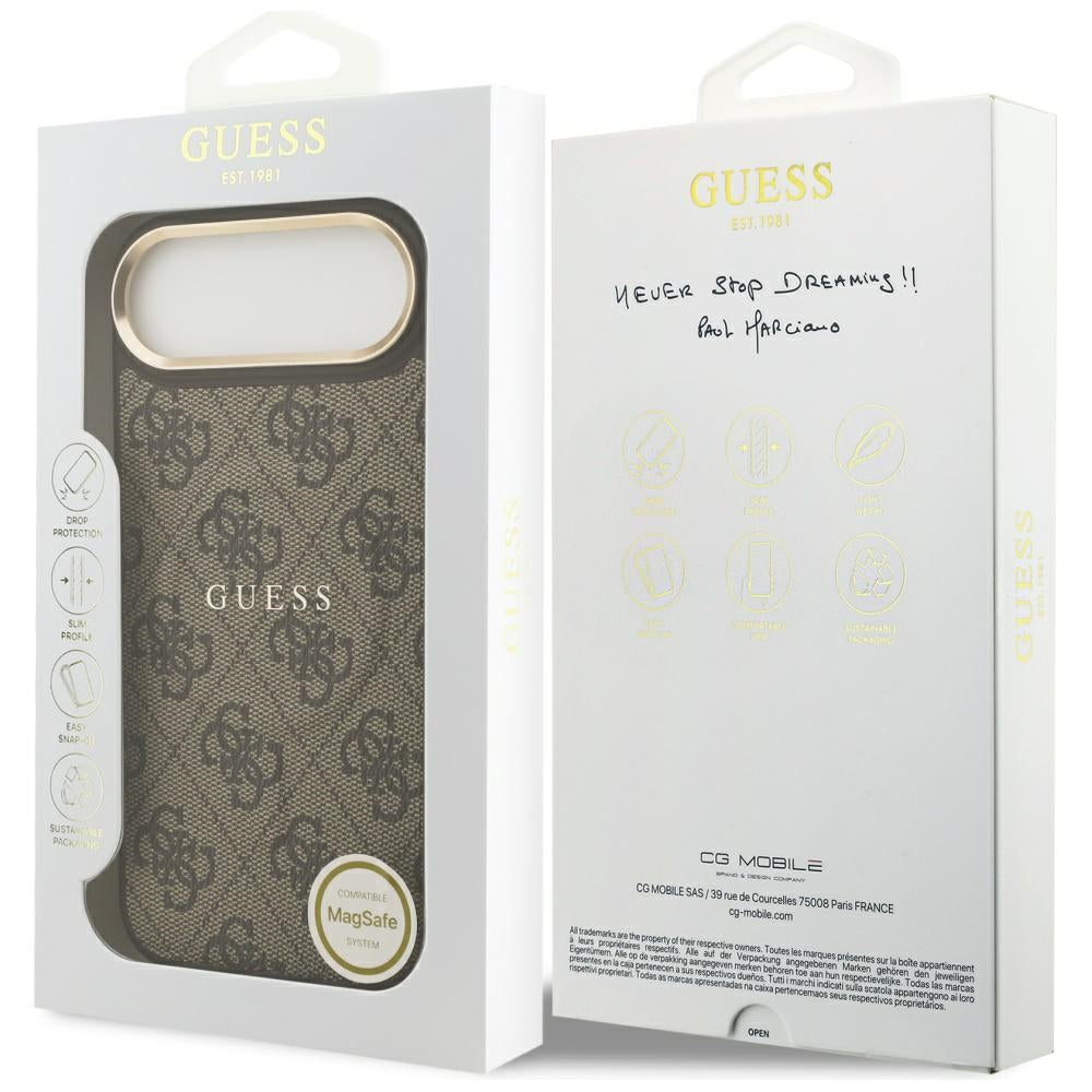 Husa MagSafe za Apple iPhone 17 Air, Guess, 4G Classic, Braon