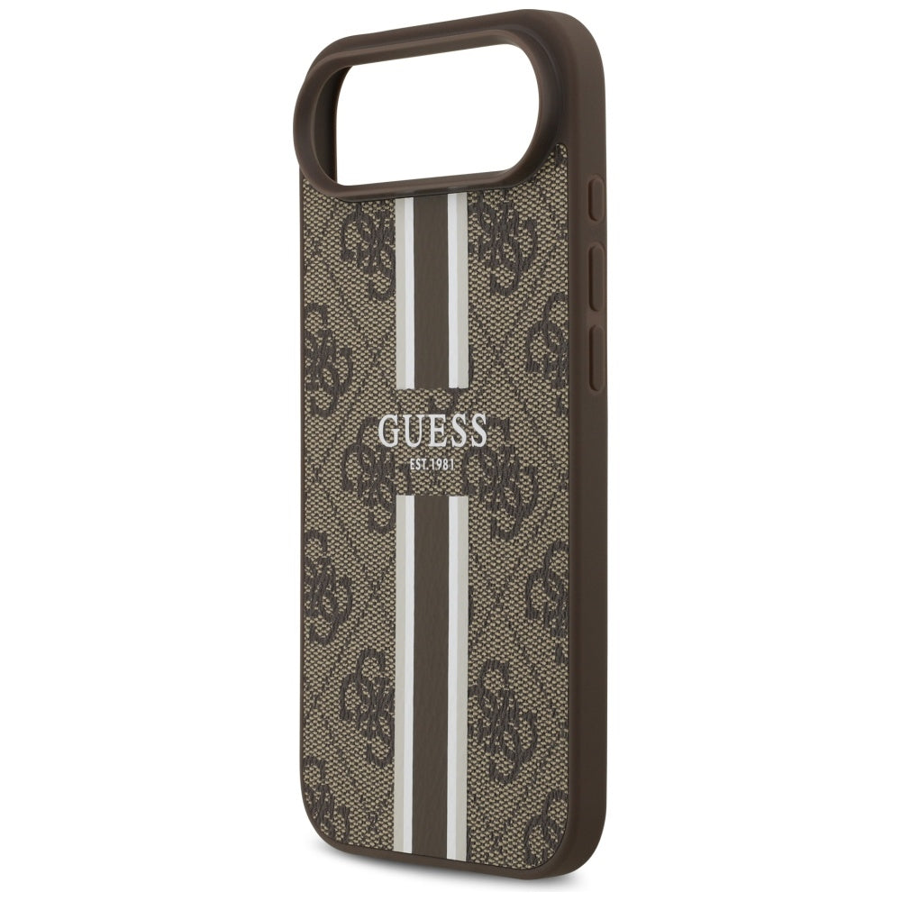 Husa MagSafe za Apple iPhone 17 Air, Guess, 4G Printed Stripes, Braon