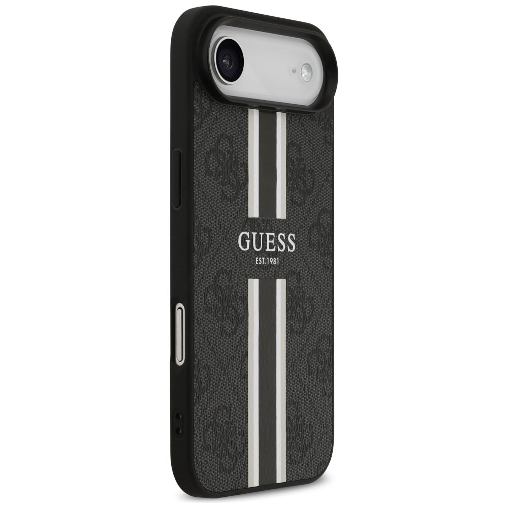 Husa MagSafe za Apple iPhone 17 Air, Guess, 4G Printed Stripes, Crna