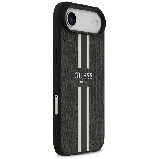 Husa MagSafe za Apple iPhone 17 Air, Guess, 4G Printed Stripes, Crna