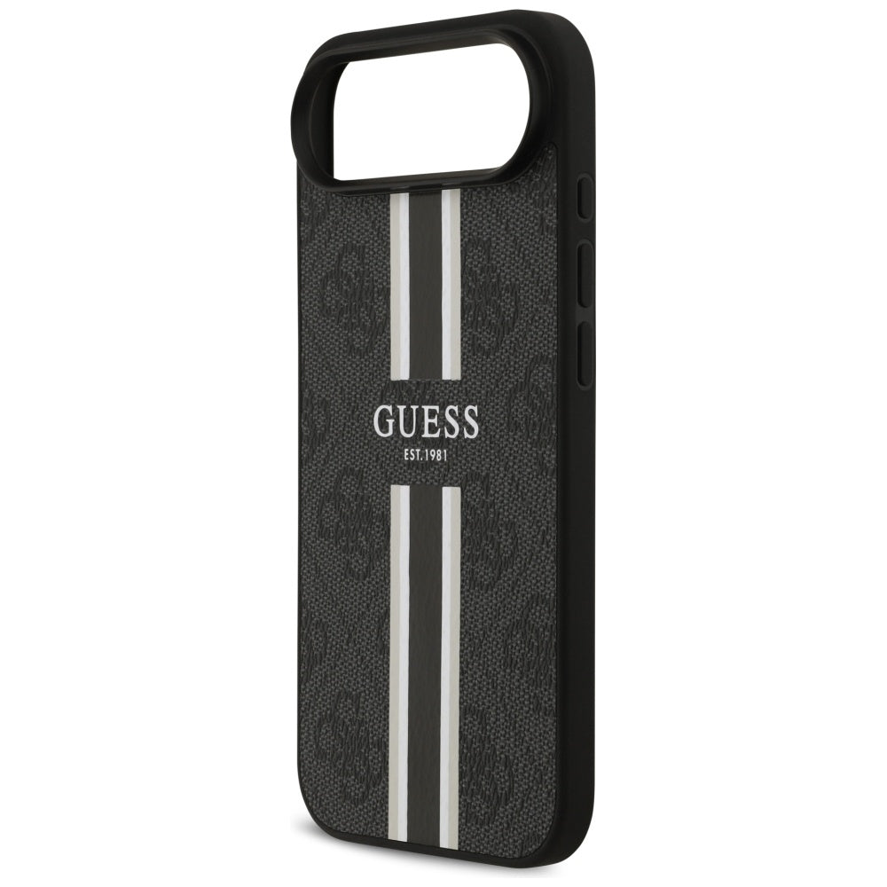 Husa MagSafe za Apple iPhone 17 Air, Guess, 4G Printed Stripes, Crna