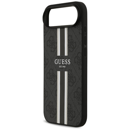 Husa MagSafe za Apple iPhone 17 Air, Guess, 4G Printed Stripes, Crna