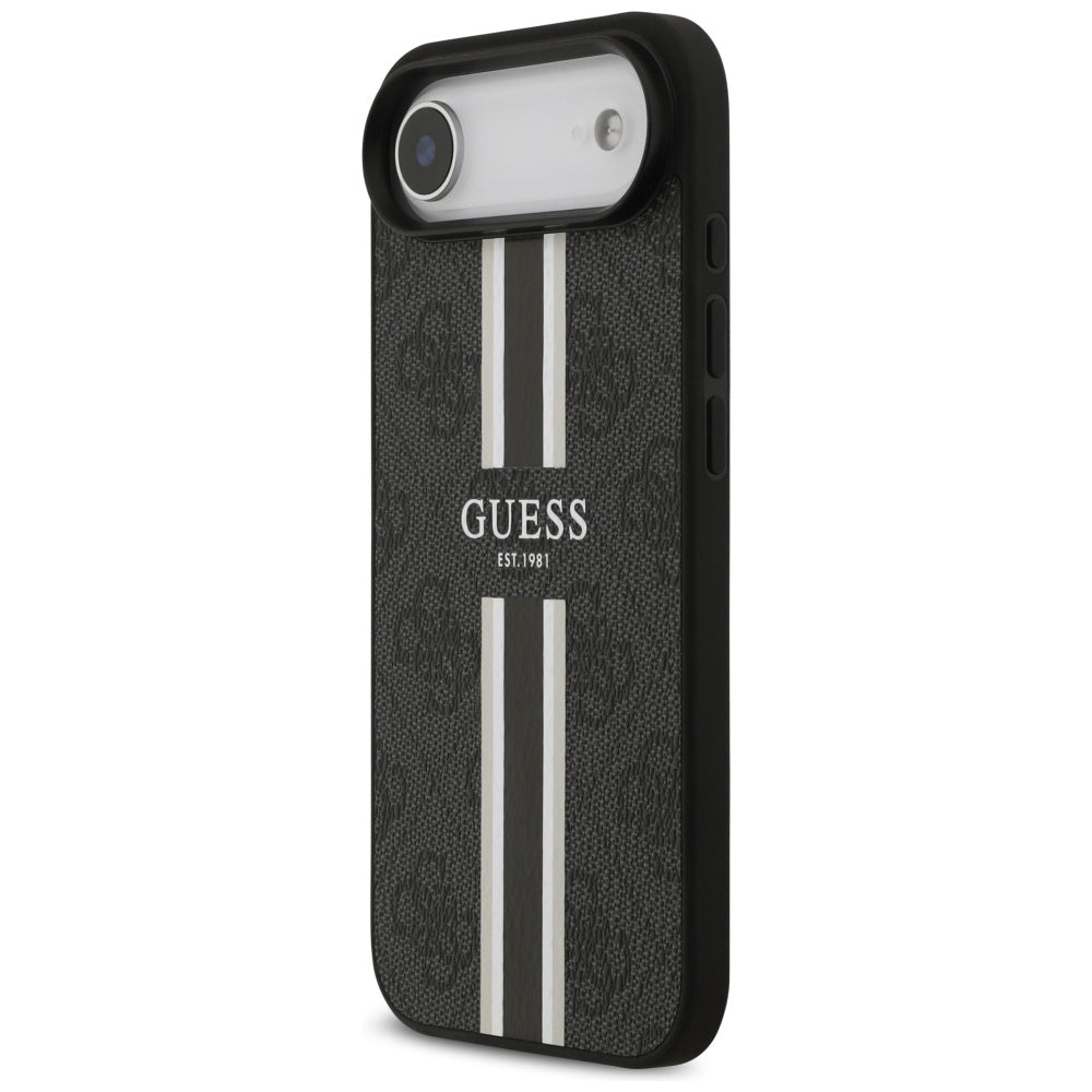 Husa MagSafe za Apple iPhone 17 Air, Guess, 4G Printed Stripes, Crna