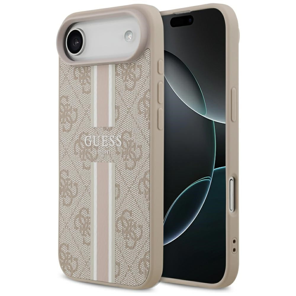 Futrola MagSafe za Apple iPhone 17 Air, Guess, 4G Printed Stripes, Roze