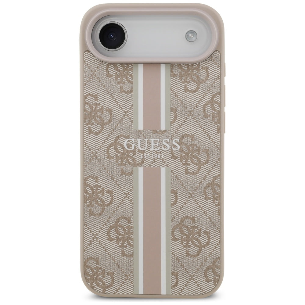 Futrola MagSafe za Apple iPhone 17 Air, Guess, 4G Printed Stripes, Roze