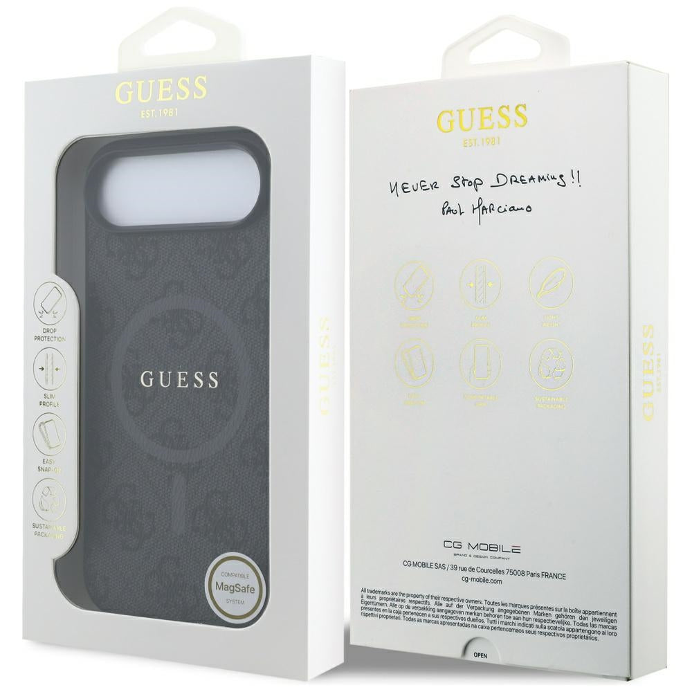 Futrola MagSafe za Apple iPhone 17 Air, Guess, 4G Ring Classic Logo, Crna