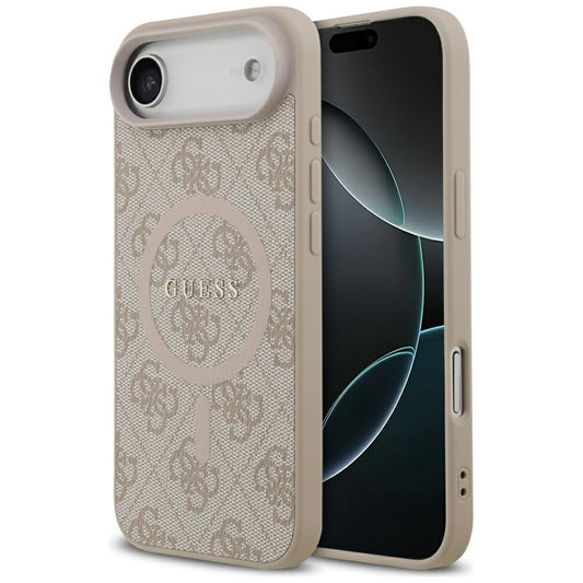 Husa MagSafe pentru Apple iPhone 17 Air, Guess, 4G Ring Classic Logo, Roz