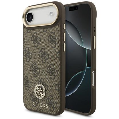 Futrola MagSafe za Apple iPhone 17 Air, Guess, 4G Strass Logo, Braon
