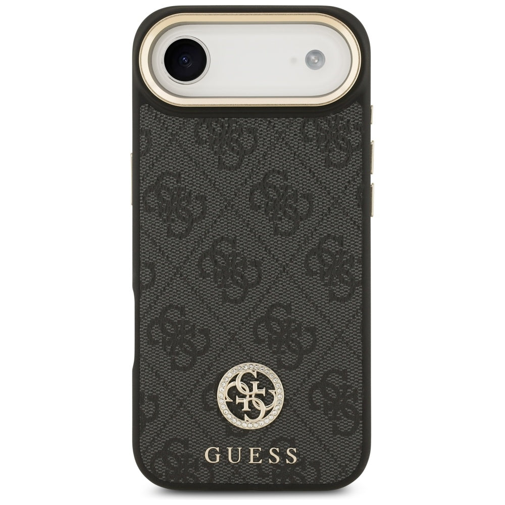 Husa MagSafe za Apple iPhone 17 Air, Guess, 4G Strass Logo with Big Strap, Crna