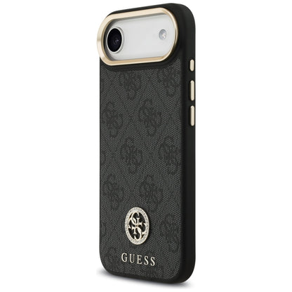 Husa MagSafe za Apple iPhone 17 Air, Guess, 4G Strass Logo with Big Strap, Crna