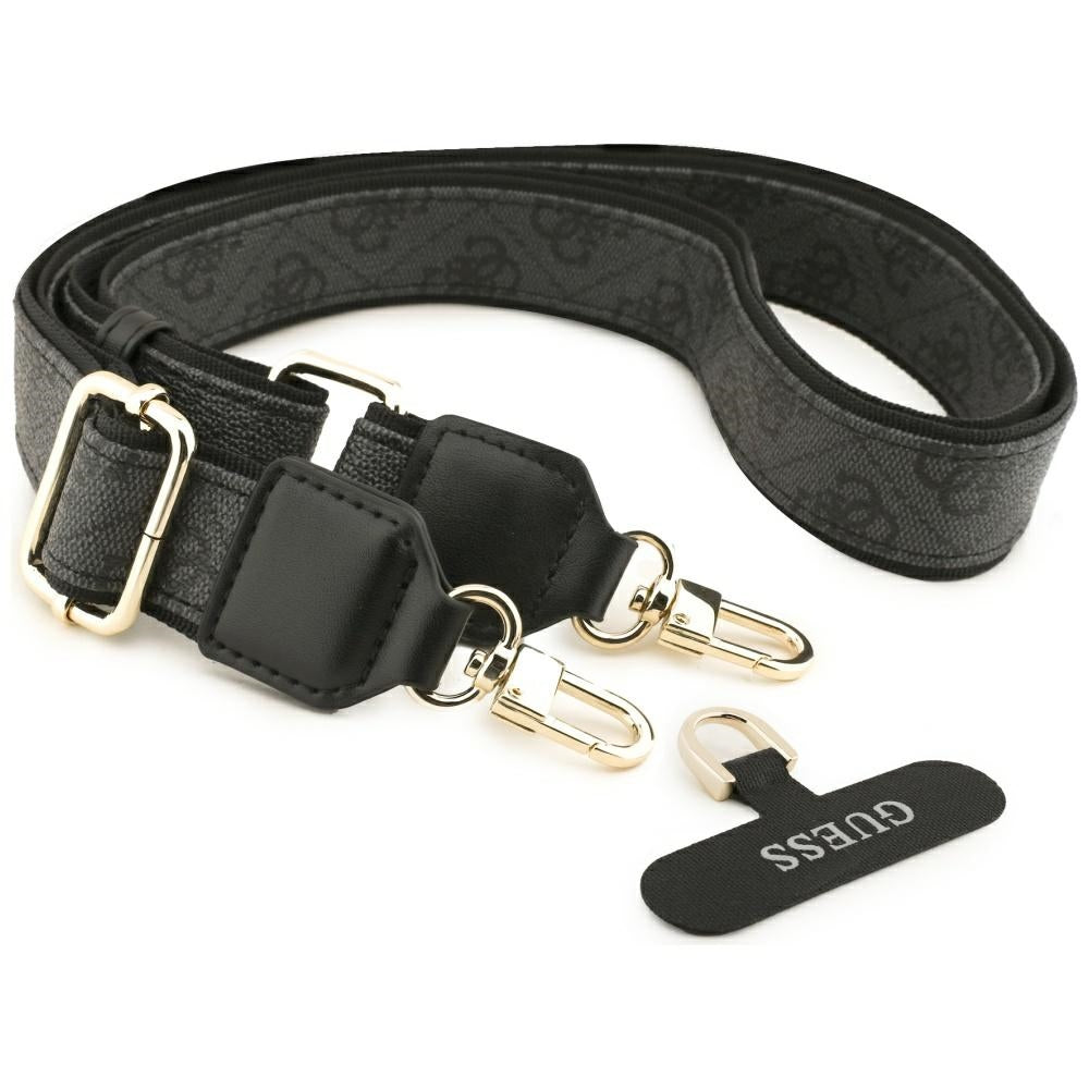 Husa MagSafe za Apple iPhone 17 Air, Guess, 4G Strass Logo with Big Strap, Crna