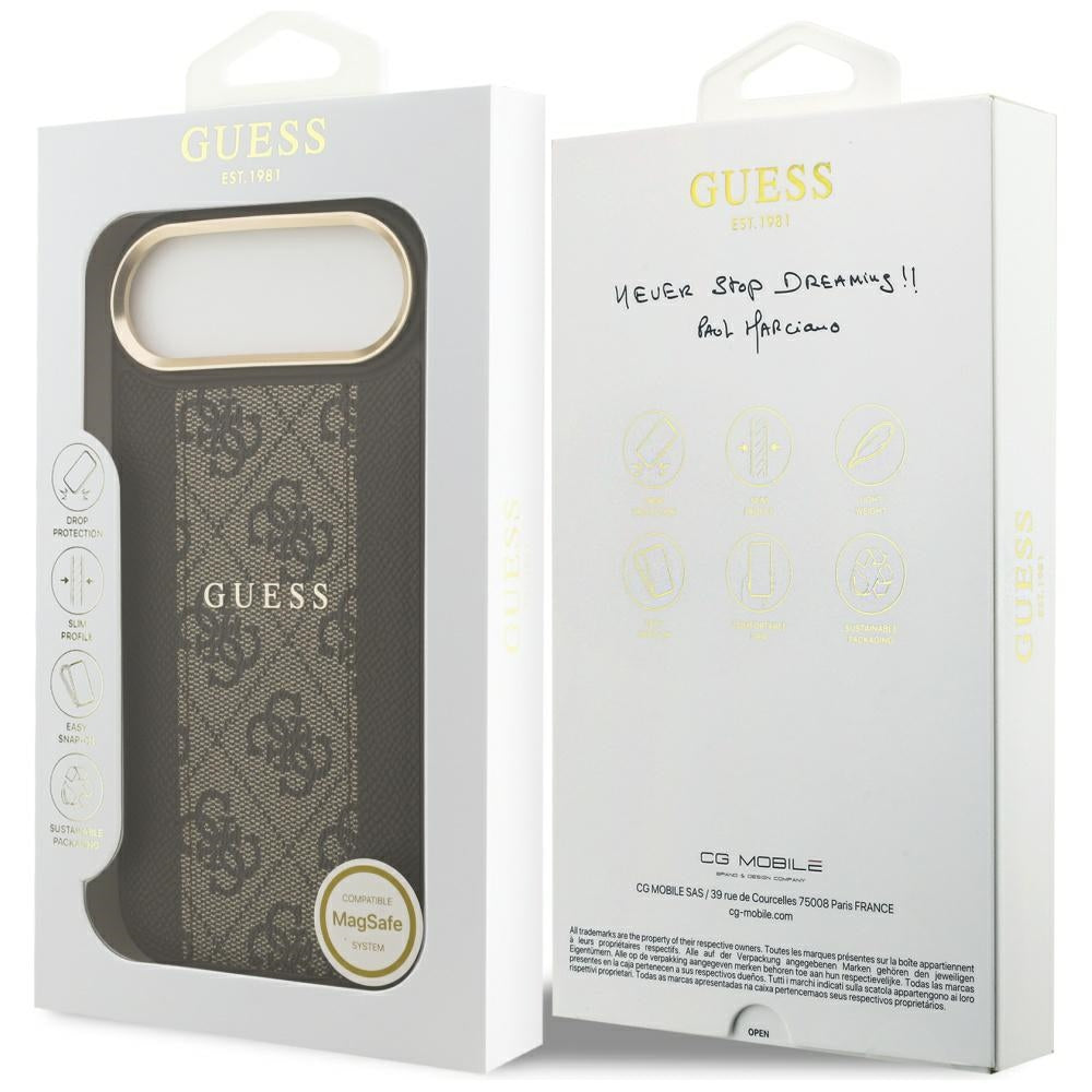Futrola MagSafe za Apple iPhone 17 Air, Guess, 4G Stripe, Braon
