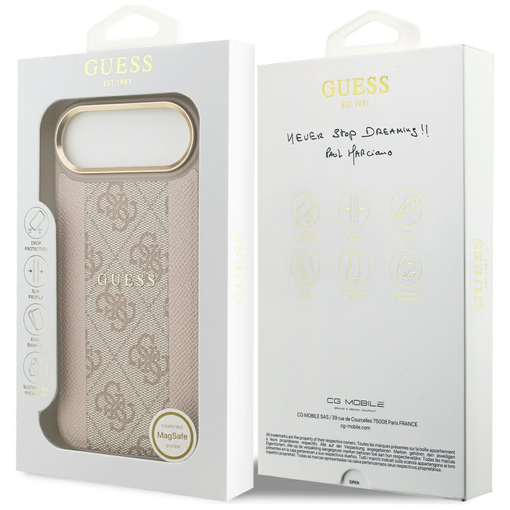Futrola MagSafe za Apple iPhone 17 Air, Guess, 4G Stripe, Roze