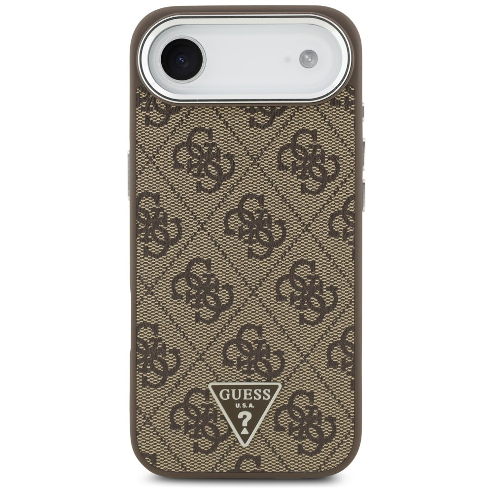 Husa MagSafe za Apple iPhone 17 Air, Guess, 4G Triangle Logo, Smeđe Srebrna