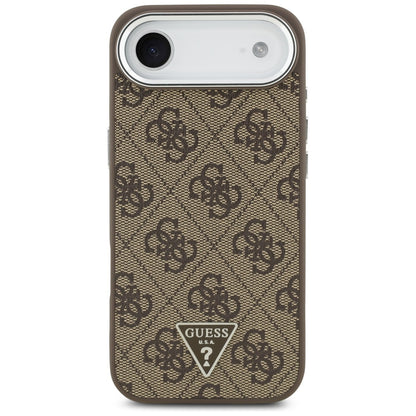 Husa MagSafe za Apple iPhone 17 Air, Guess, 4G Triangle Logo, Smeđe Srebrna