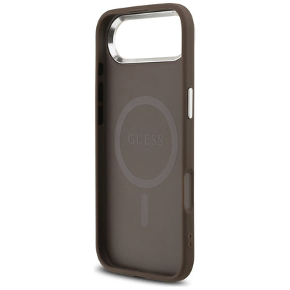 Husa MagSafe za Apple iPhone 17 Air, Guess, 4G Triangle Logo, Smeđe Srebrna