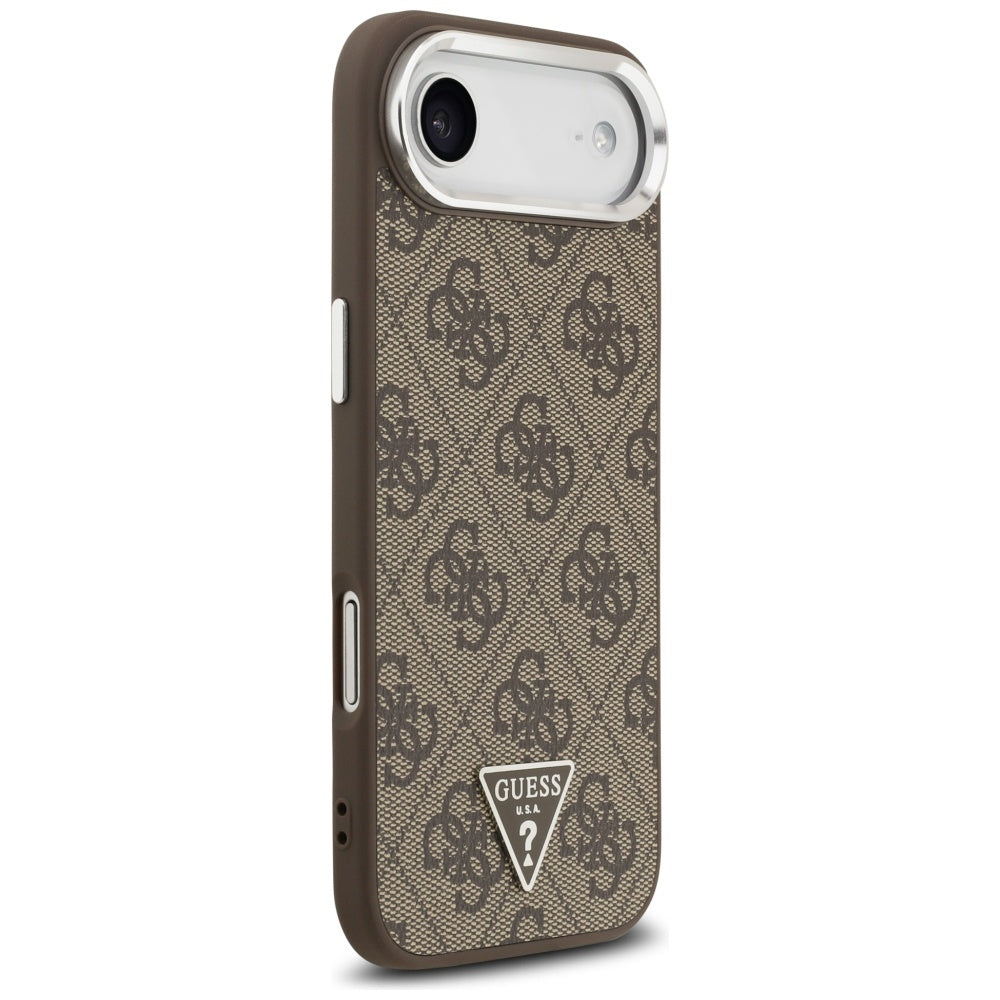 Husa MagSafe za Apple iPhone 17 Air, Guess, 4G Triangle Logo, Smeđe Srebrna