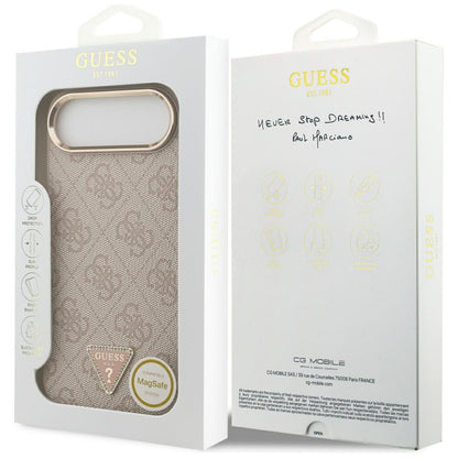 Futrola MagSafe za Apple iPhone 17 Air, Guess, 4G Triangle Logo, Zlatno Roza