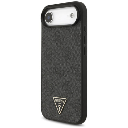 Husa MagSafe za Apple iPhone 17 Air, Guess, 4G Triangle Logo sa kaišem, Crna