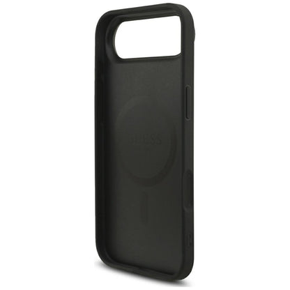 Husa MagSafe za Apple iPhone 17 Air, Guess, 4G Triangle Logo sa kaišem, Crna