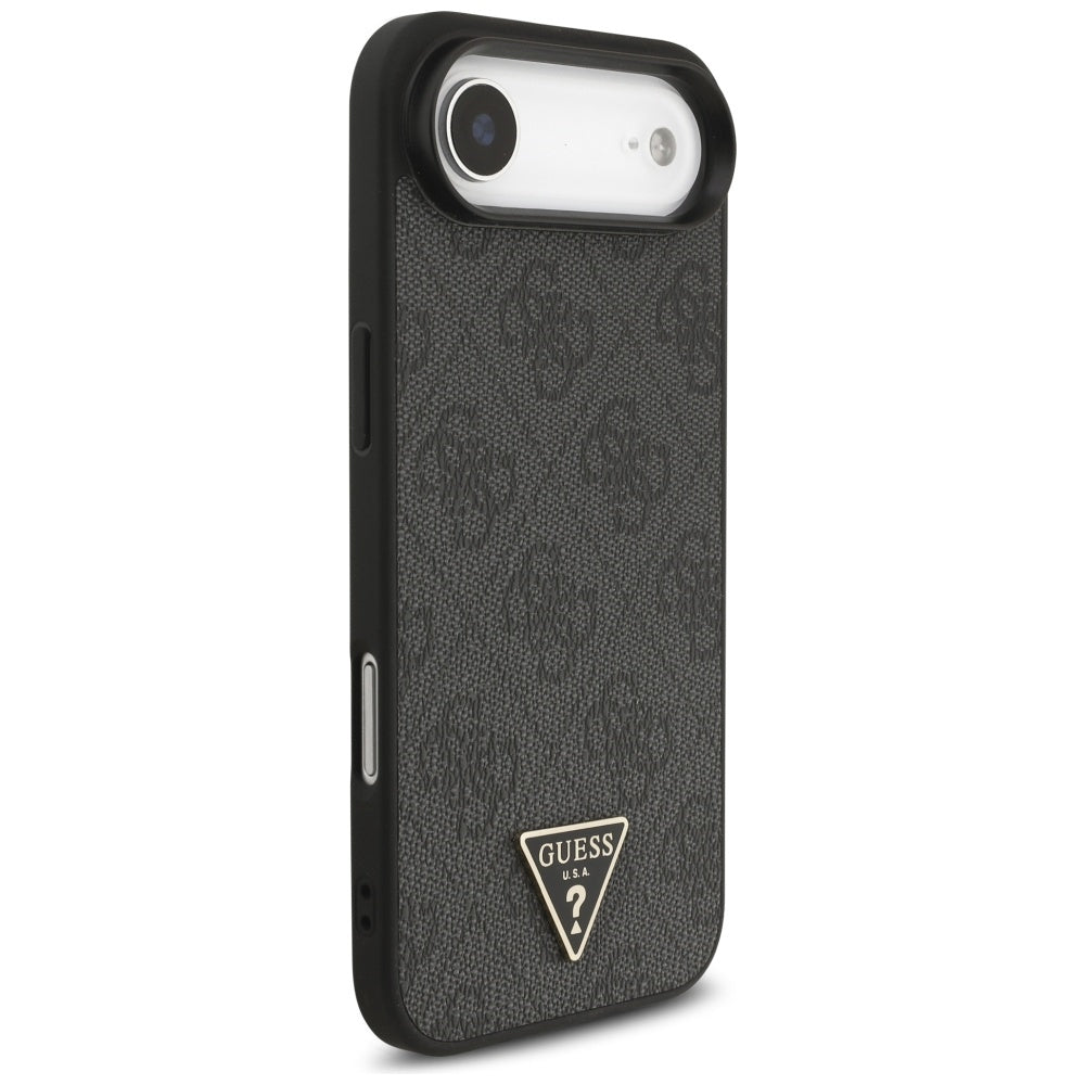 Husa MagSafe za Apple iPhone 17 Air, Guess, 4G Triangle Logo sa kaišem, Crna