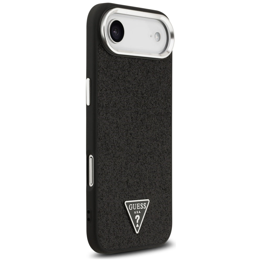 Futrola MagSafe za Apple iPhone 17 Air, Guess, Glitter Triangle Logo, Crna