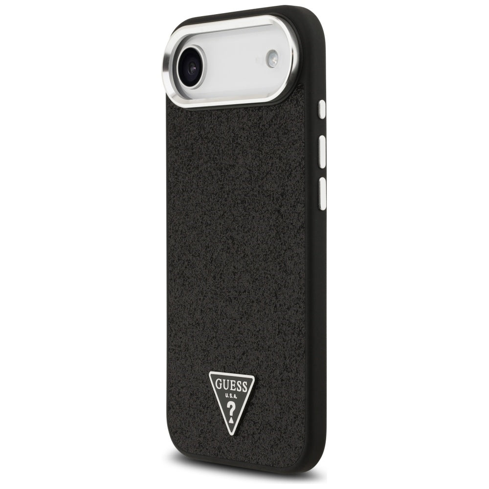Futrola MagSafe za Apple iPhone 17 Air, Guess, Glitter Triangle Logo, Crna