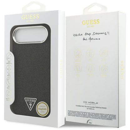 Futrola MagSafe za Apple iPhone 17 Air, Guess, Glitter Triangle Logo, Crna