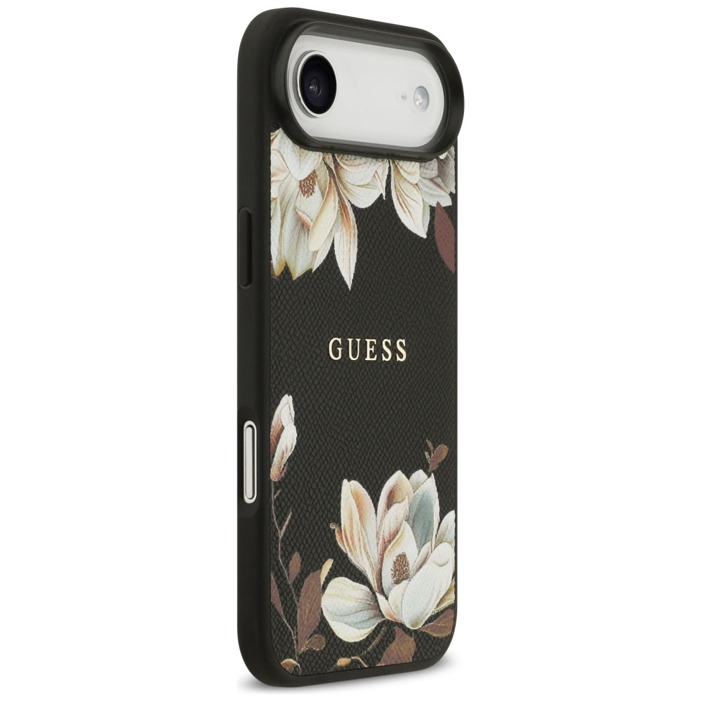 Futrola MagSafe za Apple iPhone 17 Air, Guess, Grained Flowers, Crna