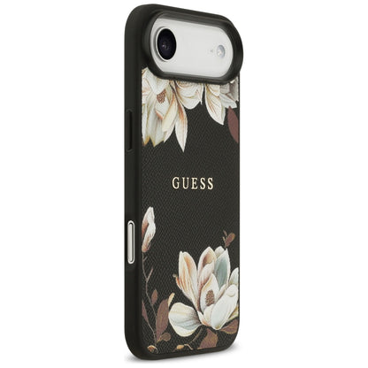Futrola MagSafe za Apple iPhone 17 Air, Guess, Grained Flowers, Crna