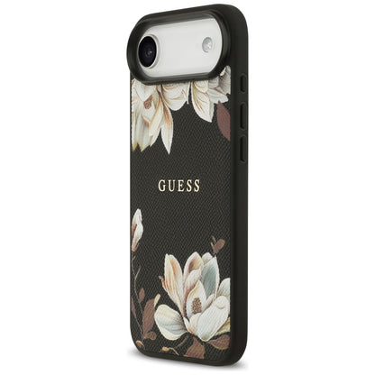 Futrola MagSafe za Apple iPhone 17 Air, Guess, Grained Flowers, Crna