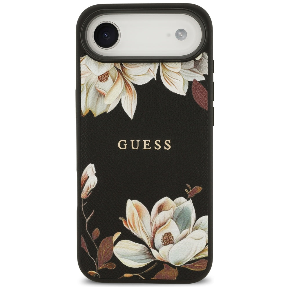 Futrola MagSafe za Apple iPhone 17 Air, Guess, Grained Flowers, Crna