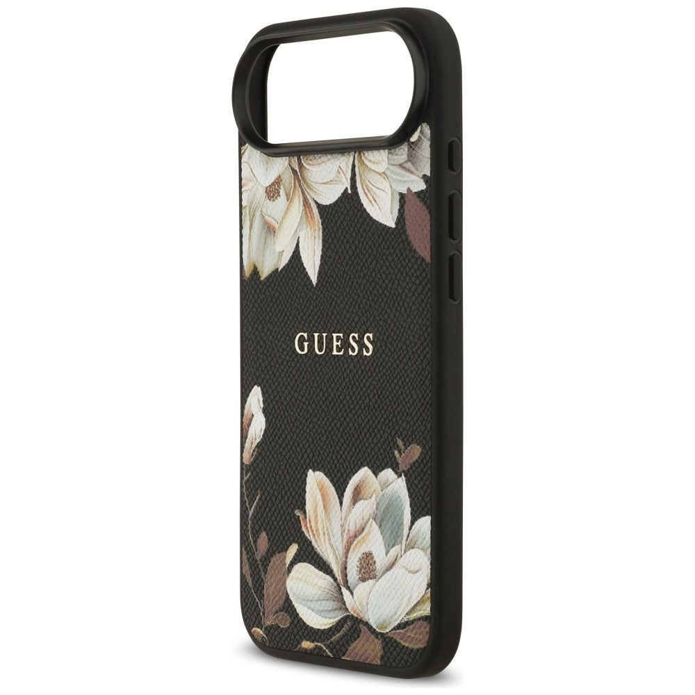Futrola MagSafe za Apple iPhone 17 Air, Guess, Grained Flowers, Crna