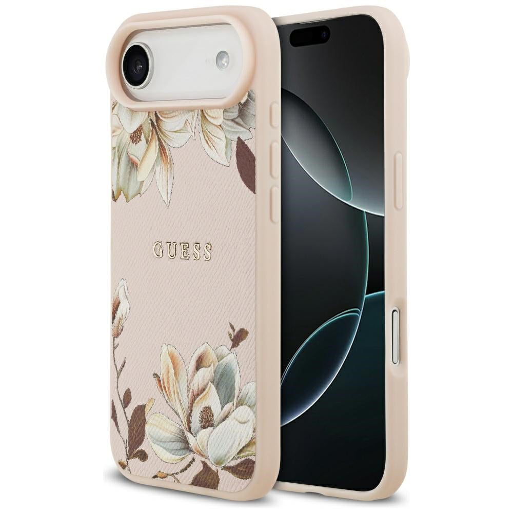 Futrola MagSafe za Apple iPhone 17 Air, Guess, Grained Flowers, Roze