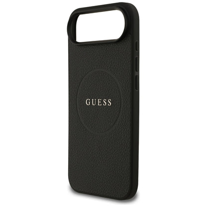 Husa MagSafe za Apple iPhone 17 Air, Guess, Grained Gold Ring, Crna