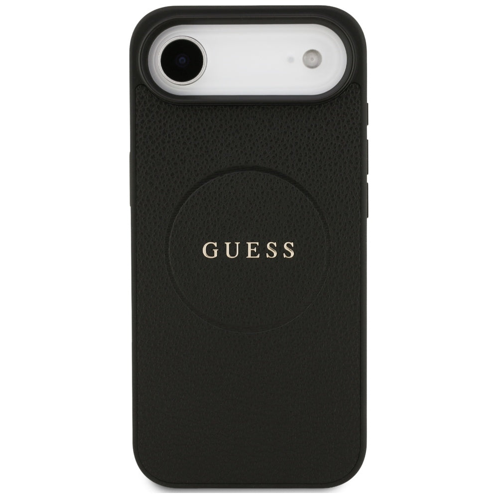 Husa MagSafe za Apple iPhone 17 Air, Guess, Grained Gold Ring, Crna