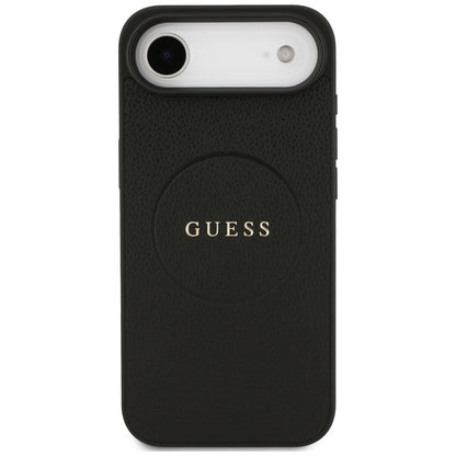 Husa MagSafe za Apple iPhone 17 Air, Guess, Grained Gold Ring, Crna